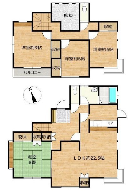 石岡市南台２丁目　中古戸建 間取図・土地図