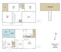 鉾田市烟田　中古戸建 間取図・土地図
