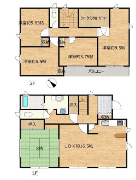 龍ケ崎市長山５丁目　中古戸建 間取図・土地図