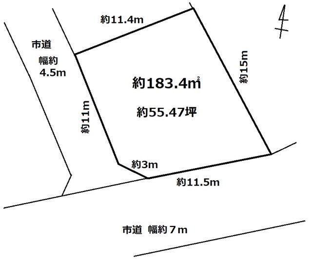 石岡市石岡　土地 間取図・土地図