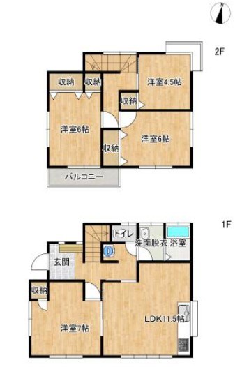 下妻市皆葉　中古戸建 間取図・土地図