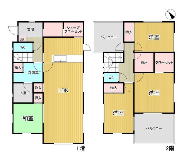 坂東市岩井　中古戸建 間取図・土地図