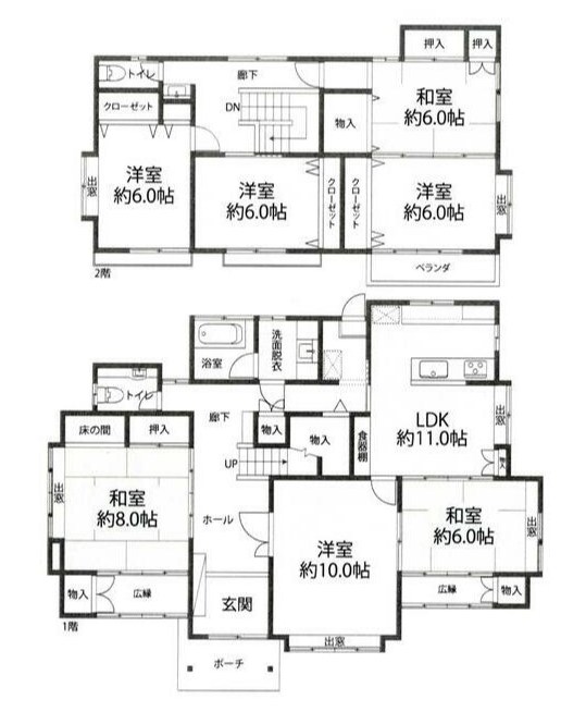 龍ケ崎市野原町　中古戸建 間取図・土地図