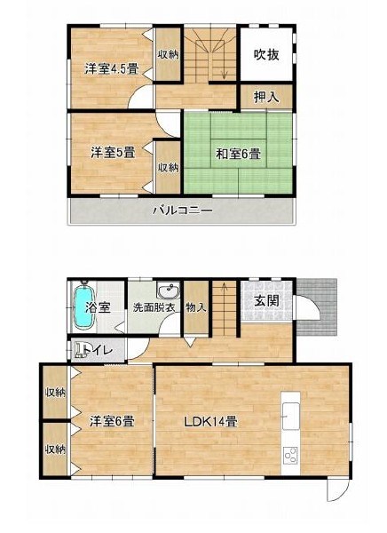 土浦市東並木町　中古戸建 間取図・土地図