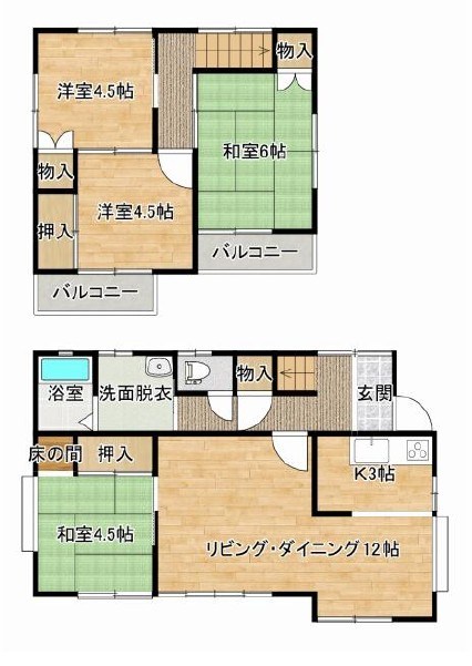 下妻市半谷　中古戸建 間取図・土地図