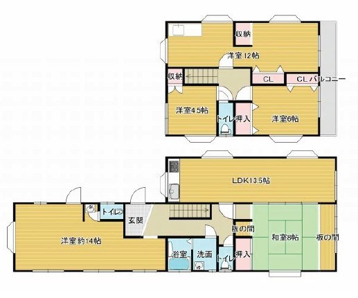 筑西市門井　中古戸建 間取図・土地図