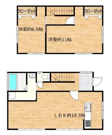 土浦市藤沢　中古戸建 間取図・土地図