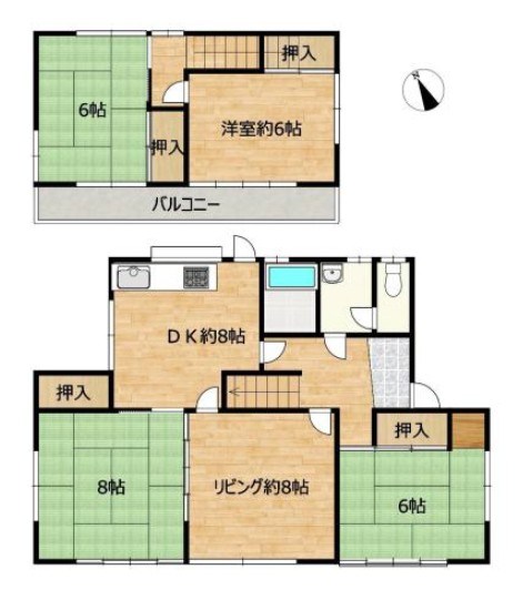 土浦市大畑　中古戸建 間取図・土地図