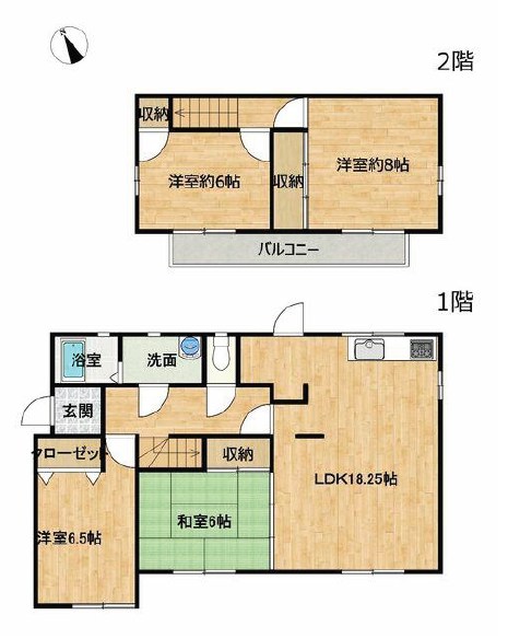 筑西市玉戸　中古戸建 間取図・土地図