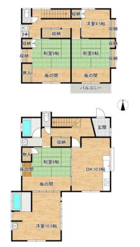 常総市豊岡町丁　中古戸建 間取図・土地図