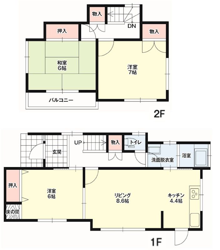 牛久市神谷６丁目　中古戸建 間取図・土地図