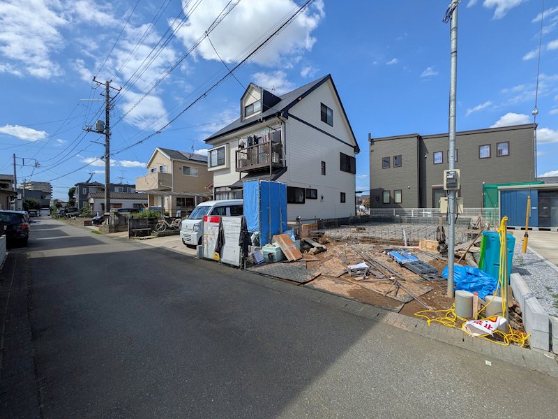つくばみらい市陽光台２丁目　新築戸建２期　１号棟 現地写真（前面道路含む現地写真）