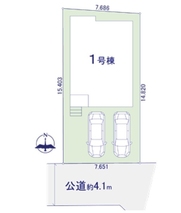 つくばみらい市陽光台２丁目　新築戸建２期　１号棟 区画図