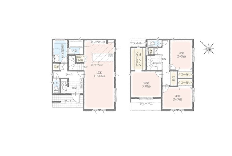 タマタウン高岡　新築戸建　３号棟 間取図・土地図