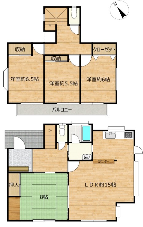 牛久市さくら台１丁目　中古戸建 間取図・土地図