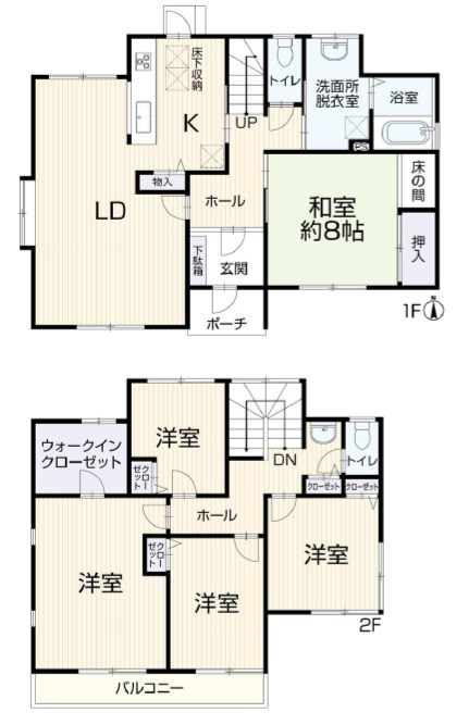 古河市けやき平１丁目　中古戸建 間取図・土地図