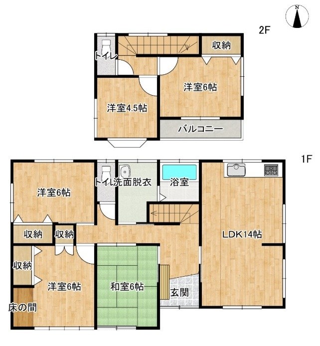 筑西市関舘　中古戸建 間取図・土地図