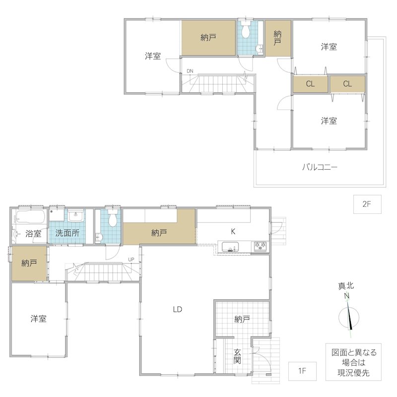 土浦市真鍋新町　中古戸建  間取図・土地図