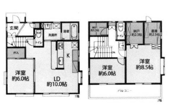 つくば市花畑１丁目　中古戸建 間取図・土地図