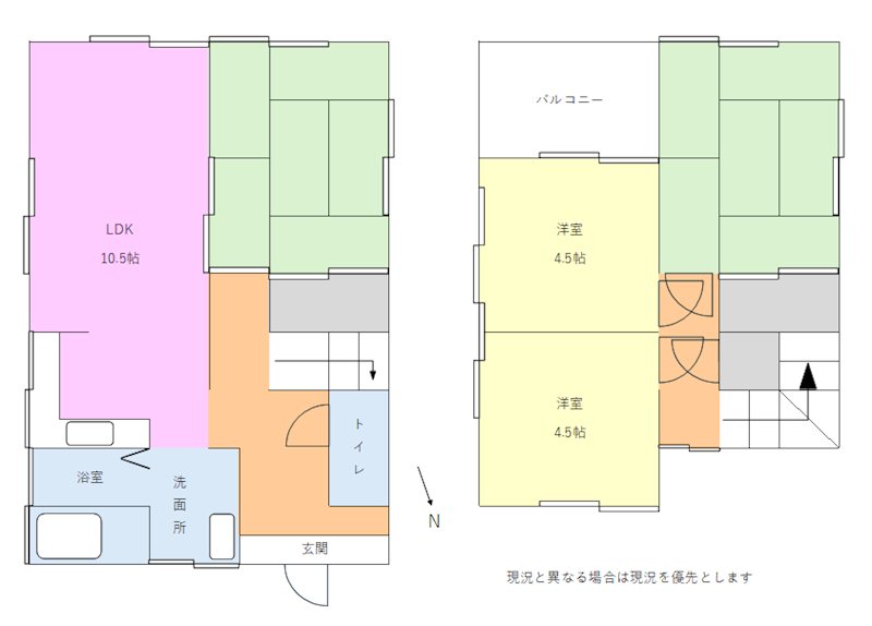 利根町布川1408番地4　中古戸建 間取図・土地図