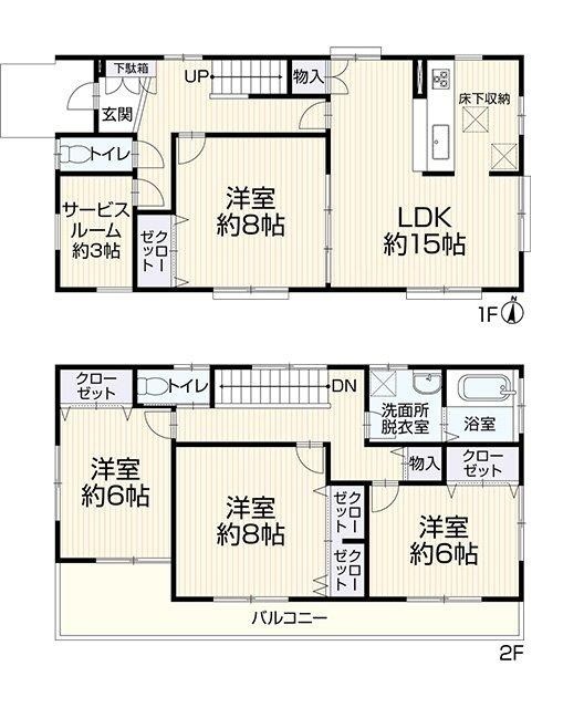 土浦市おおつ野５丁目　中古戸建 間取図・土地図