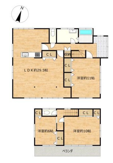 牛久市小坂町　中古戸建 間取図・土地図