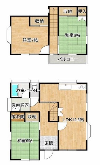 古河市仁連　中古戸建 間取図・土地図