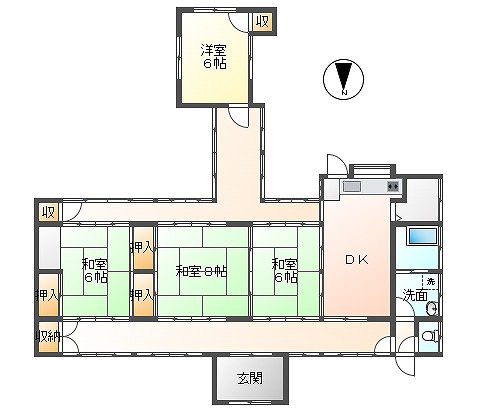 【商談中】松本市波田　中古戸建 間取図・土地図