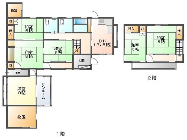 立科町芦田　中古戸建 間取図・土地図