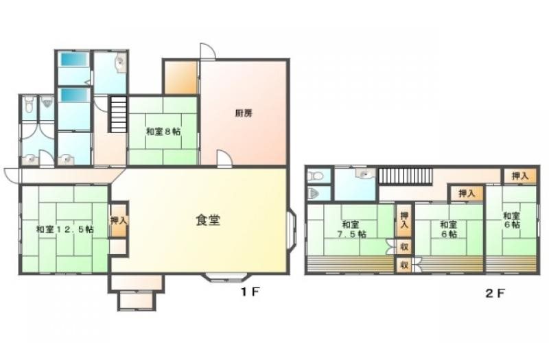 長和町大門　中古戸建 間取図・土地図