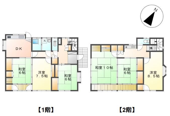 千曲市新田　中古戸建 間取図・土地図
