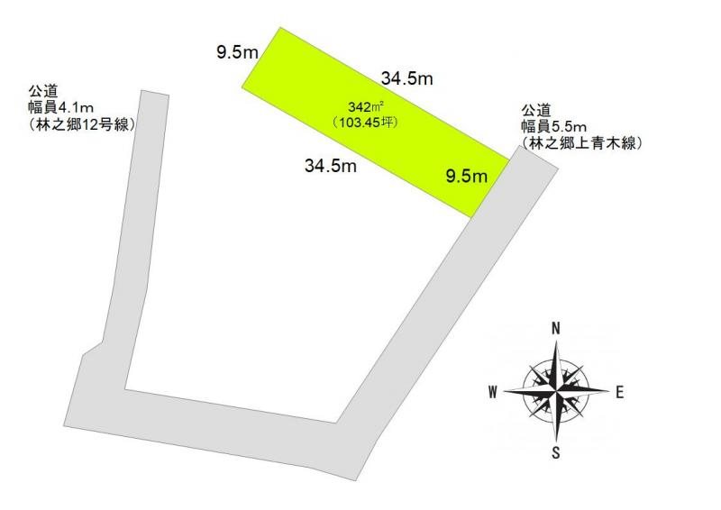 上田市林之郷　土地 間取図・土地図