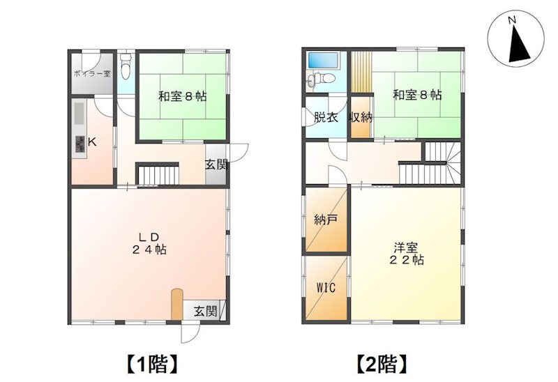 長野市鬼無里　中古戸建 間取図・土地図
