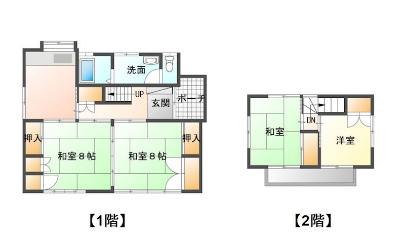 千曲市上徳間　中古戸建 間取図・土地図