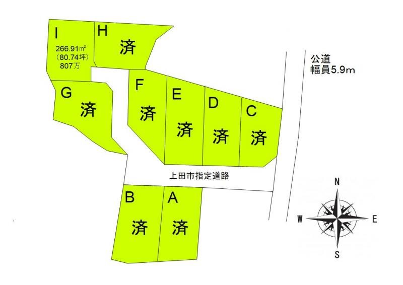 上田市小泉　土地 間取図・土地図