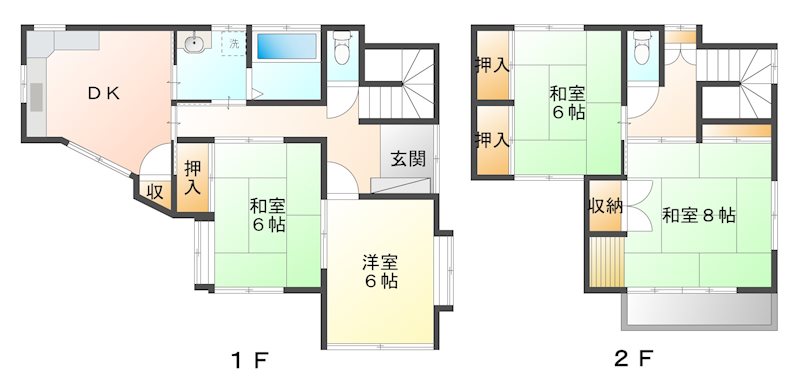 上田市国分　中古戸建 間取図・土地図
