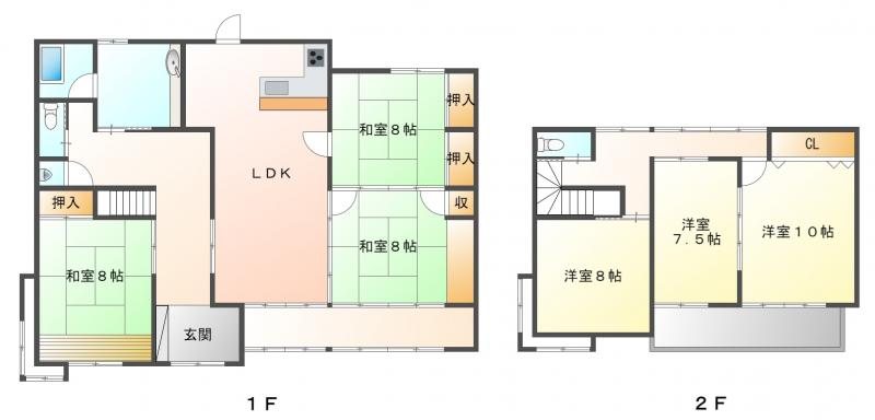 上田市八木沢　戸建 間取図・土地図