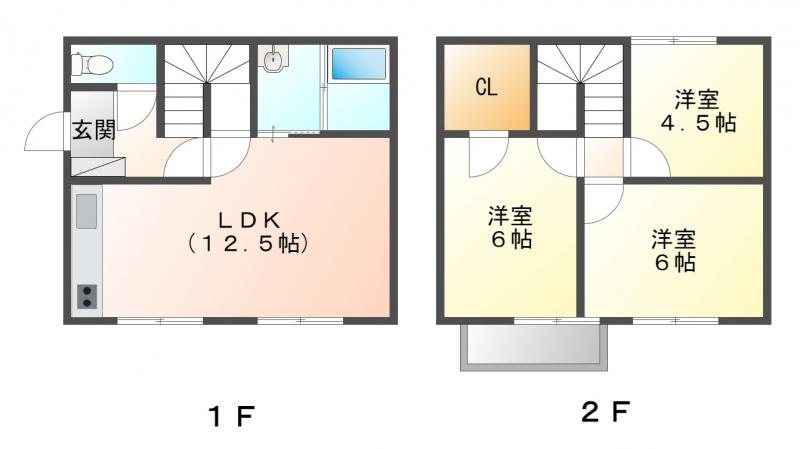 上田市住吉　中古戸建 間取図・土地図