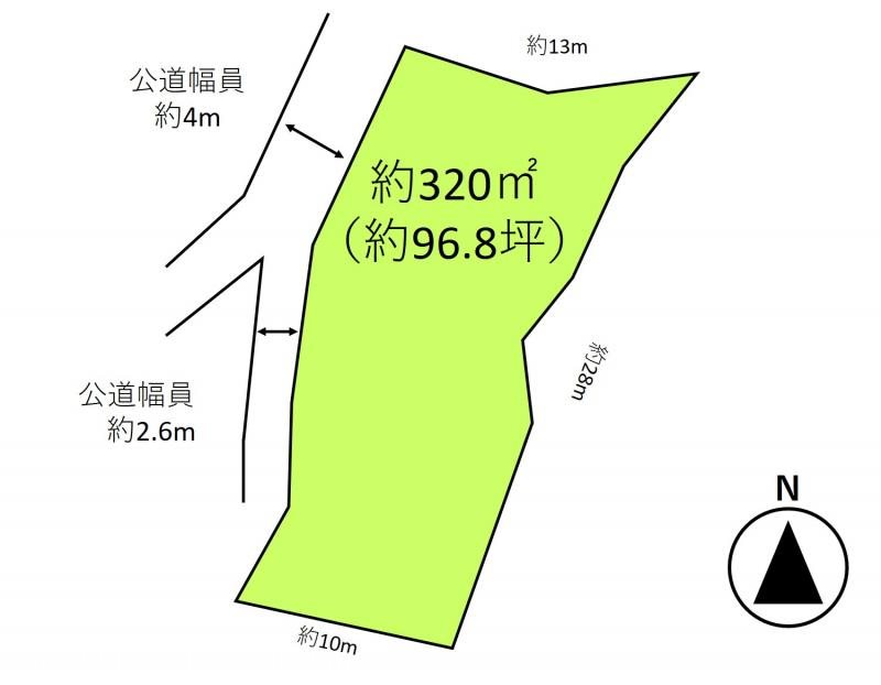 上田市蒼久保　土地 間取図・土地図