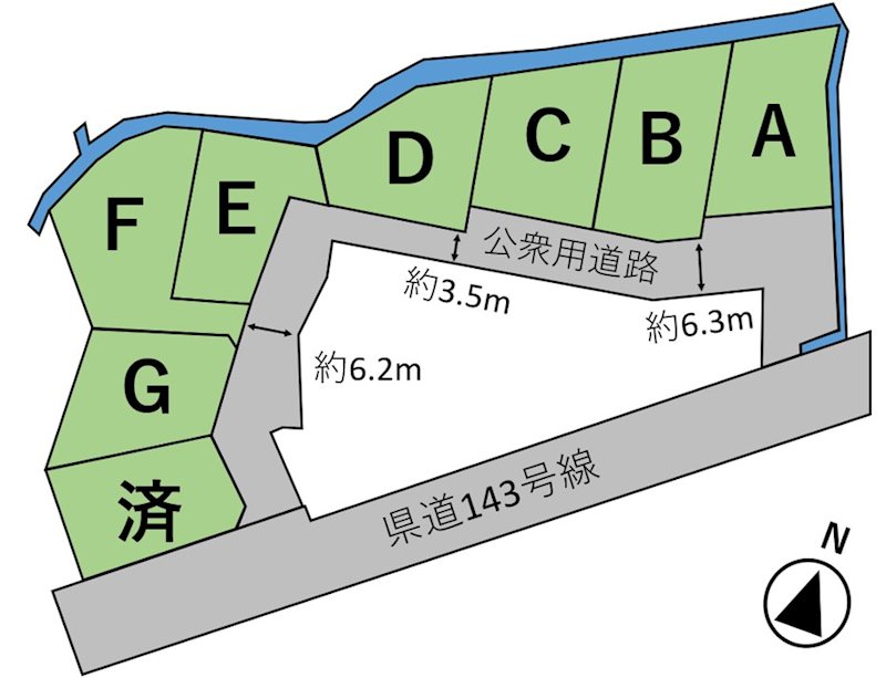 上田市仁古田　土地 間取図・土地図