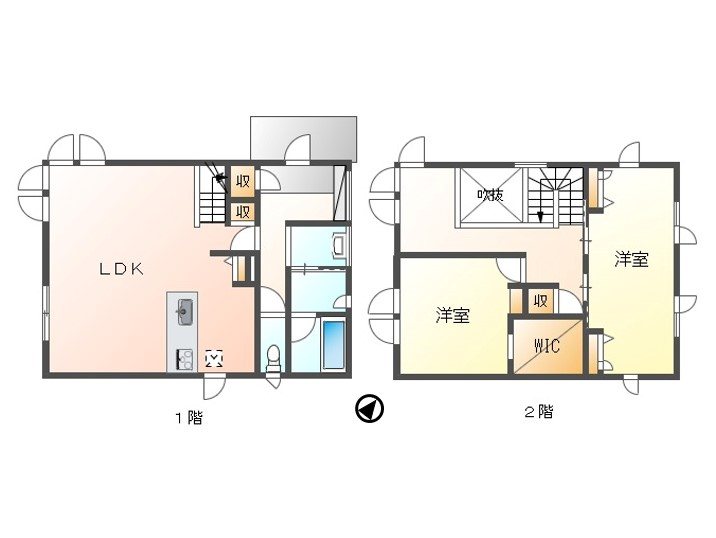 佐久市岩村田　中古戸建 間取図・土地図