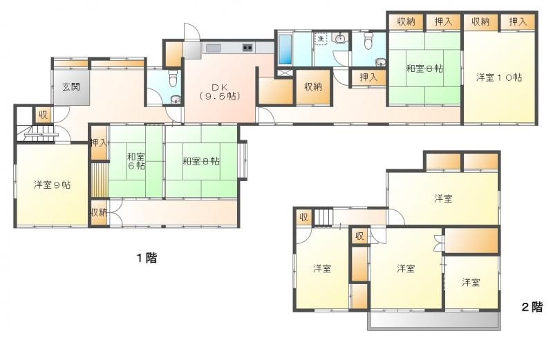 東御市田中　中古戸建 間取図・土地図