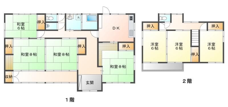 上田市塩川　中古戸建 間取図・土地図