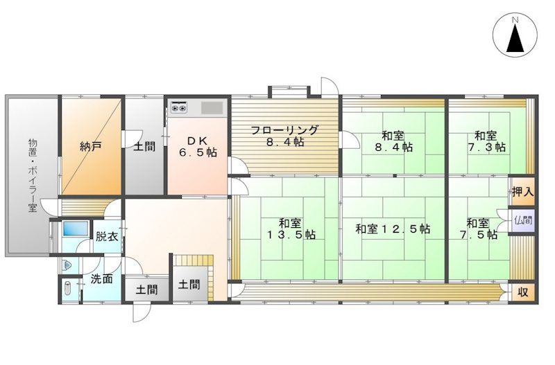 飯綱町川上　中古戸建 間取図・土地図