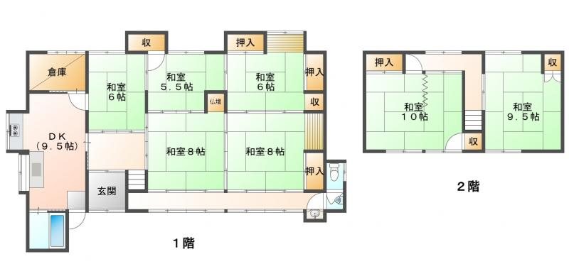 上田市芳田　中古戸建 間取図・土地図