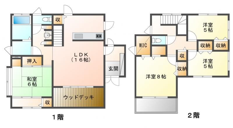 東御市田中　中古戸建 間取図・土地図