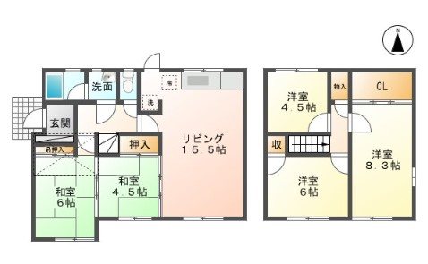 小諸市御影新田　賃貸中戸建 間取図・土地図