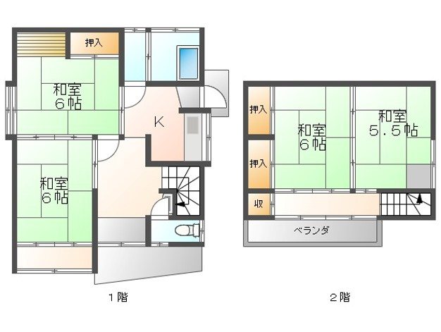 小諸市六供　中古戸建 間取図・土地図