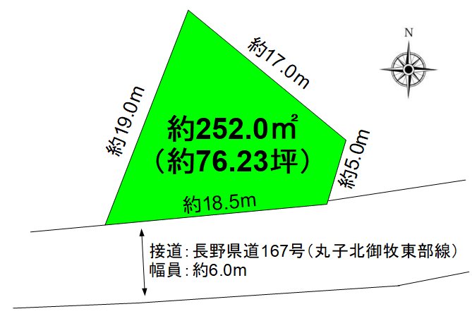 上田市上丸子　土地 間取図・土地図