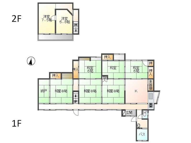佐久市鳴瀬　中古戸建 間取図・土地図